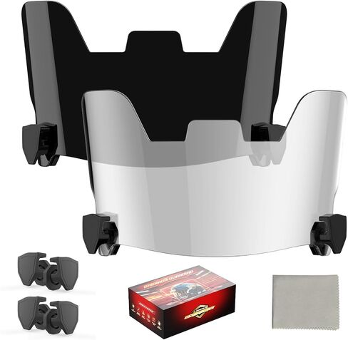 Combo Emerald Green & Clear Football Visor - 2 عدسات الاستخدام ليلا/ليلا ، خوذات Schutt/Riddell من الدرجة العسكرية ، وفورات كبيرة in Kuwait
