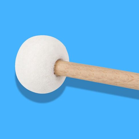 2Pcs Double-Ended Felt Rubber Drum Mallet with Wood Handle Versatile Percussion Stick for Bass Drum Timpani and Meditation Music in Kuwait