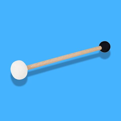 2Pcs Double-Ended Felt Rubber Drum Mallet with Wood Handle Versatile Percussion Stick for Bass Drum Timpani and Meditation Music in Kuwait