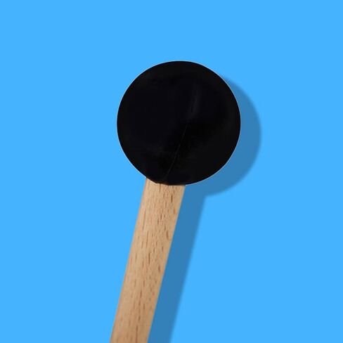 2Pcs Double-Ended Felt Rubber Drum Mallet with Wood Handle Versatile Percussion Stick for Bass Drum Timpani and Meditation Music in Kuwait