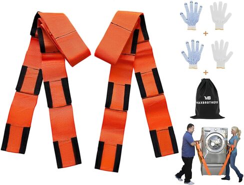Moving Straps for Lifting Furniture, 2-Person Lifting Straps Moving up to 850LBS, Wide Design 3.15in for Appliances, Mattresses，Furniture，with Cotton Gloves & Storage Bag in Kuwait