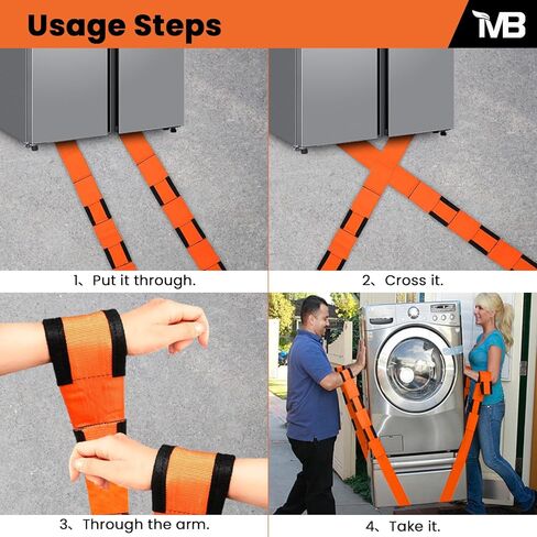 Moving Straps for Lifting Furniture, 2-Person Lifting Straps Moving up to 850LBS, Wide Design 3.15in for Appliances, Mattresses，Furniture，with Cotton Gloves & Storage Bag in Kuwait