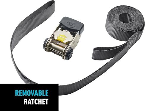 Nite Ize CamJam HookLock Ratchet Strap System - Adjustable, Heavy-Duty Tie Down Straps - Cargo Attachment with Spring-Actuated Hooks - Includes Ratchets, Hooks, Webbing & Storage - Small (2 Pack) in Kuwait