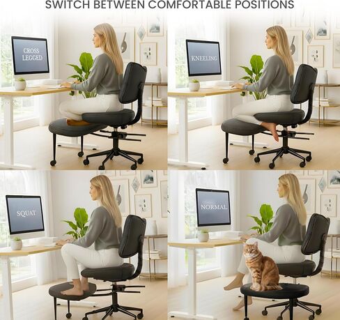 كرسي مكتب التأمل المقاطع كرسي مكتب ADHD للبالغين الذين لديهم عجلات مريحة لدعم الظهر والراحة في الساق لمركز متعدد المركز يتقاطع يركع في الركوع وارتفاع اليوغا قابل للتعديل in Kuwait