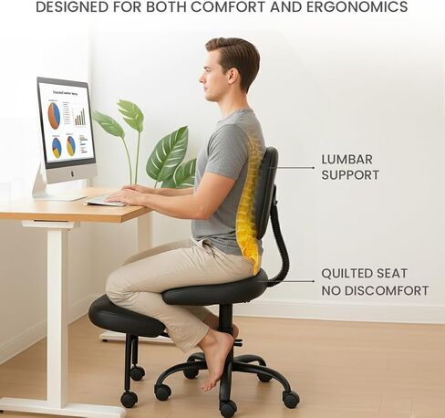 كرسي مكتب التأمل المقاطع كرسي مكتب ADHD للبالغين الذين لديهم عجلات مريحة لدعم الظهر والراحة في الساق لمركز متعدد المركز يتقاطع يركع في الركوع وارتفاع اليوغا قابل للتعديل in Kuwait