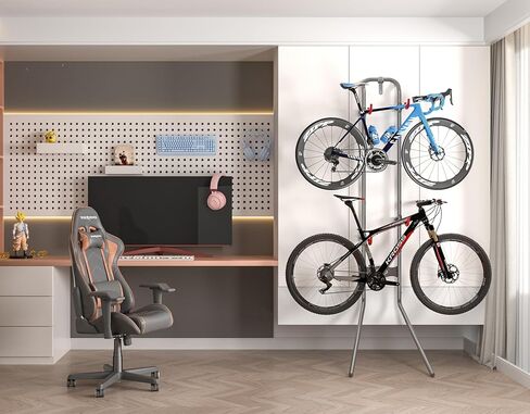 CXWXC 2 Bike Storage Rack (Max. 120LBS) - Gravity Wall Bike Rack - Fully Adjustable Bike Rack Garage,Home or Apartments - Vertical Bike Stand for Road, Mountain, and Hybrid Bicycles in Saudi Arabia