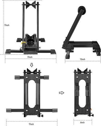 Foldable Bike Floor Stand - Aluminum Alloy Universal Bicycle Parking Rack for Mountain, Road & Kids Bikes - Indoor Bike Storage Holder for Garage, Home & Shop Display in Saudi Arabia