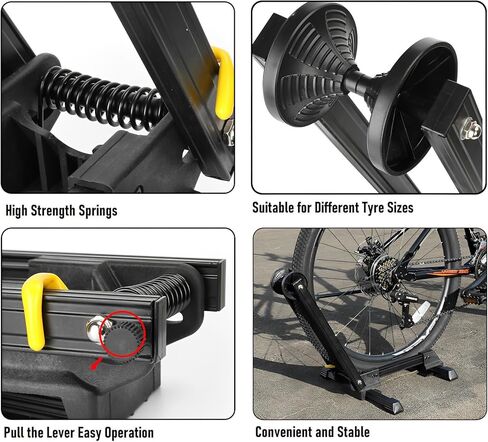 Foldable Bike Floor Stand - Aluminum Alloy Universal Bicycle Parking Rack for Mountain, Road & Kids Bikes - Indoor Bike Storage Holder for Garage, Home & Shop Display in Saudi Arabia