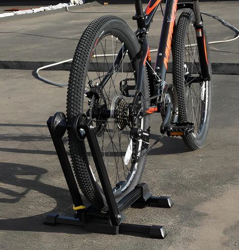 Foldable Bike Floor Stand - Aluminum Alloy Universal Bicycle Parking Rack for Mountain, Road & Kids Bikes - Indoor Bike Storage Holder for Garage, Home & Shop Display in Saudi Arabia