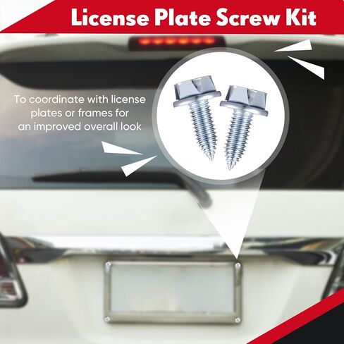 Tandefio 100 Pieces License Plate Screws 6mm x 16mm Slotted Hex Head License Plate Bolts License Plate Mounting Screws for License Plate Car Dealers in Kuwait