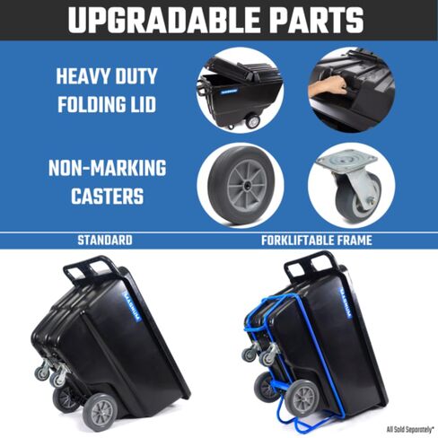 شاحنة إمالة، 1/2 قدم مكعب. ياردة. عربة تفريغ ذات سعة بعجلات مقاس 12 بوصة وعجلات مقاس 5 بوصات وإطار قابل للرافعة الشوكية لمواقع العمل، بوزن 850 رطلًا، وعربة قمامة بعجلات DUC12T-F-NM-03PK (3 عبوات) in Kuwait