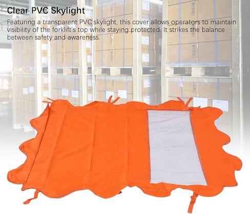 ciciglow Forklift Top Cover, 45x33in Universal Fork Truck Sunshade Top Water Proof Oxford Cloth Transparent PVC Forklifts Roof Cover in Saudi Arabia