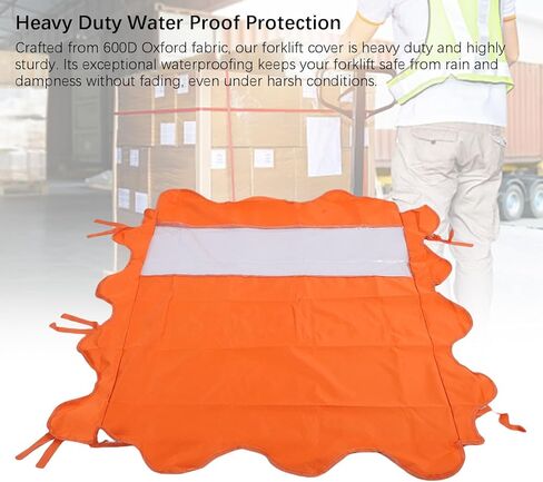 ciciglow Forklift Top Cover, 45x33in Universal Fork Truck Sunshade Top Water Proof Oxford Cloth Transparent PVC Forklifts Roof Cover in Saudi Arabia