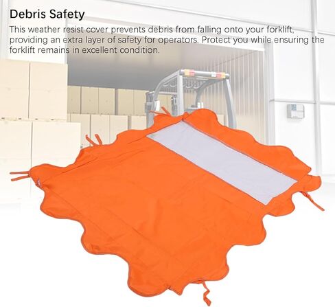 ciciglow Forklift Top Cover, 45x33in Universal Fork Truck Sunshade Top Water Proof Oxford Cloth Transparent PVC Forklifts Roof Cover in Saudi Arabia