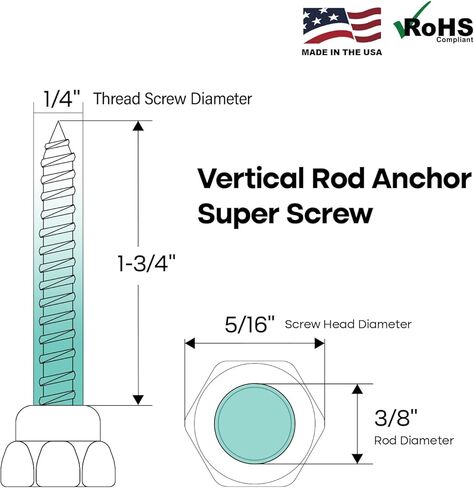 Everflow Sammys 8059957-50 CST 20 3/8 Inch Screw Vertically Threaded Rod Anchor Designed for Concrete Structure, Steel, Zinc Finish, Corrosion Resistance, 5/16 x 1-3/4 Inch Screw Length (pack of 50) in Saudi Arabia