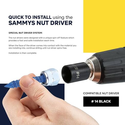 Everflow Sammys 8059957-50 CST 20 3/8 Inch Screw Vertically Threaded Rod Anchor Designed for Concrete Structure, Steel, Zinc Finish, Corrosion Resistance, 5/16 x 1-3/4 Inch Screw Length (pack of 50) in Saudi Arabia