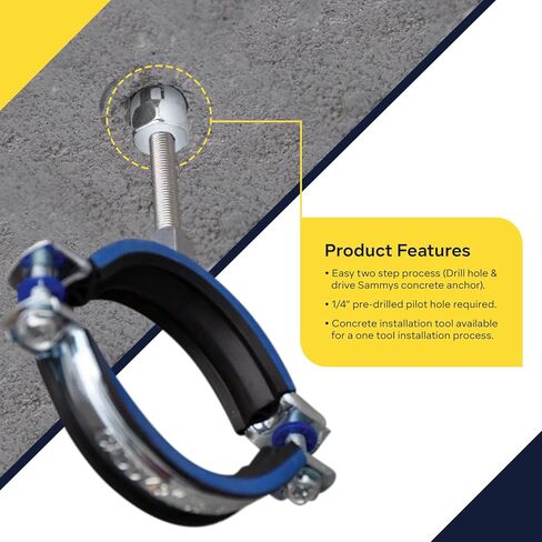 Everflow Sammys 8059957-50 CST 20 3/8 Inch Screw Vertically Threaded Rod Anchor Designed for Concrete Structure, Steel, Zinc Finish, Corrosion Resistance, 5/16 x 1-3/4 Inch Screw Length (pack of 50) in Saudi Arabia