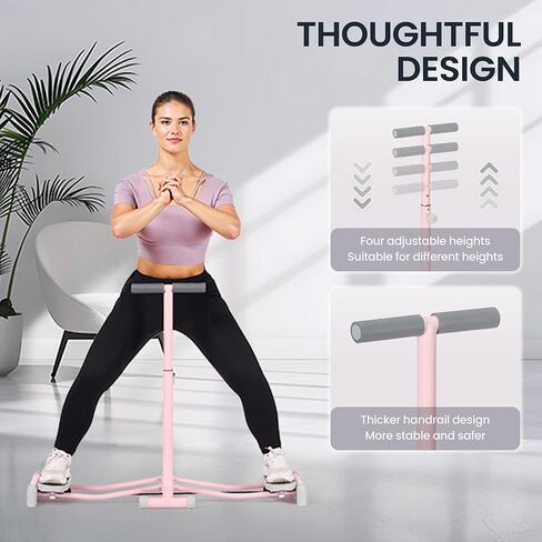 معدات تمرين، آلة تزلج، مدرب تزلج محاكاة، آلة تمرين تزلج مع 4 مستويات قابلة للتعديل، دواسة مضادة للانزلاق، مسند للذراع، سعة وزن 550 رطل لتمارين عضلات الساق الممتعة (وردي) in Kuwait