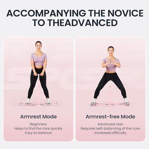 معدات تمرين، آلة تزلج، مدرب تزلج محاكاة، آلة تمرين تزلج مع 4 مستويات قابلة للتعديل، دواسة مضادة للانزلاق، مسند للذراع، سعة وزن 550 رطل لتمارين عضلات الساق الممتعة (وردي) in Kuwait