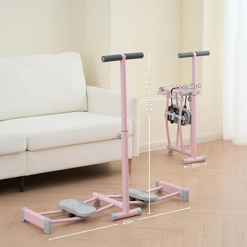 معدات تمرين، آلة تزلج، مدرب تزلج محاكاة، آلة تمرين تزلج مع 4 مستويات قابلة للتعديل، دواسة مضادة للانزلاق، مسند للذراع، سعة وزن 550 رطل لتمارين عضلات الساق الممتعة (وردي) in Kuwait