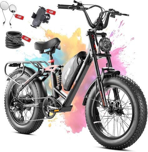 eAhora Terra/Luna 2 Dual Motor Electric Bike for Adults 3000W/1500W 33Mph/31Mph 7-Speed Ebike with Removable 48V 20Ah/15Ah Battery 20'' * 4.0 Fat Tires Ebikes with Dual Hydraulic Disc Brakes in Saudi Arabia