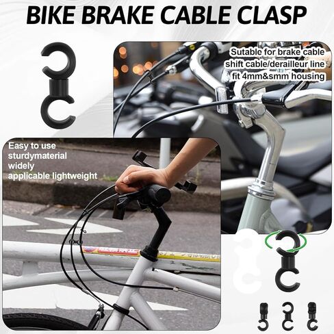 100PCS Bike Cable End Caps and 20PCS Bikes Cable Clasps, Alloy Bicycle Cables Ends, Derailleur Cables End Cap, Rotatable S-Hook Clips, Suitable for Mountain Bike and Road Bikes Brake Cableends in Saudi Arabia