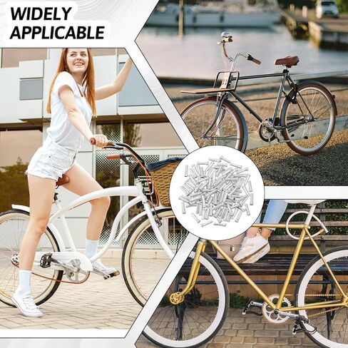 100PCS Bike Cable End Caps and 20PCS Bikes Cable Clasps, Alloy Bicycle Cables Ends, Derailleur Cables End Cap, Rotatable S-Hook Clips, Suitable for Mountain Bike and Road Bikes Brake Cableends in Saudi Arabia
