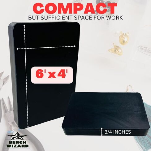 BENCH WIZARD 6 x 4" Rubber Block Work Surface | Absorbs Noise and Vibration || Great for Jewelry Making, Hobbyists, Craftsmen in Kuwait