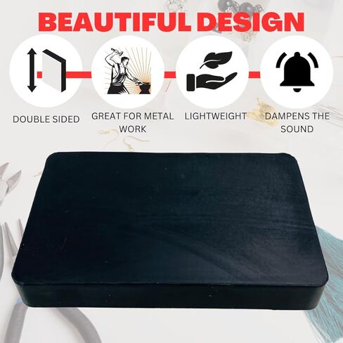 BENCH WIZARD 6 x 4" Rubber Block Work Surface | Absorbs Noise and Vibration || Great for Jewelry Making, Hobbyists, Craftsmen in Kuwait