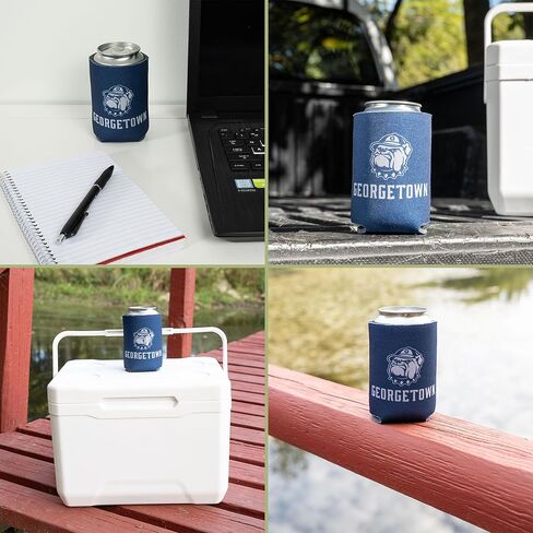Desert Cactus Georgetown University Can Insulator Hoyas GU Beverage Cooler 1 Pack Foam 12oz Can Holder Single Sided (Design A) in Saudi Arabia