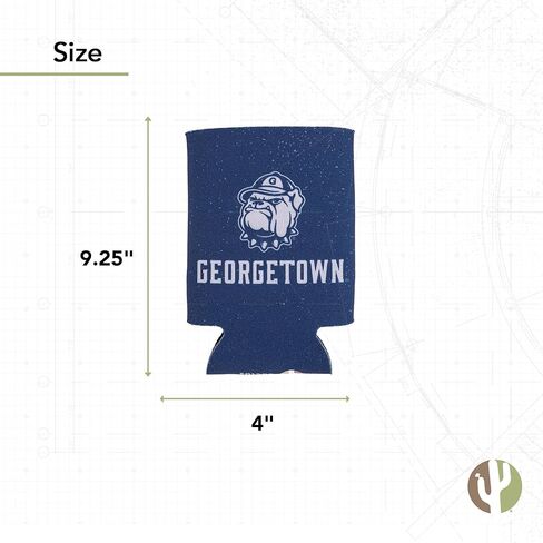 Desert Cactus Georgetown University Can Insulator Hoyas GU Beverage Cooler 1 Pack Foam 12oz Can Holder Single Sided (Design A) in Saudi Arabia