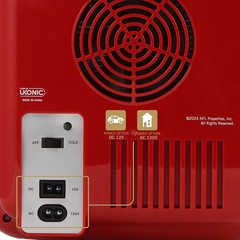 Ukonic NFL San Francisco 49ers 15-Can Mini Fridge 10L - AC/DC مدعوم، ألوان الفريق الرسمية وشعار، مبرد محمول للبوابات الخلفية، المنزل، المكتب، أو السيارة in Kuwait