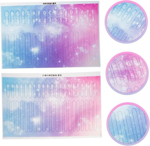 ERINGOGO 2Pcs Kalimba Stickers for Beginners Note Decals for Thumb Piano Practical Lightweight Fretboard Stickers Easy to Read Musical Scale Printing for Key in Saudi Arabia