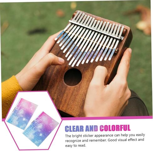 ERINGOGO 2Pcs Kalimba Stickers for Beginners Note Decals for Thumb Piano Practical Lightweight Fretboard Stickers Easy to Read Musical Scale Printing for Key in Saudi Arabia