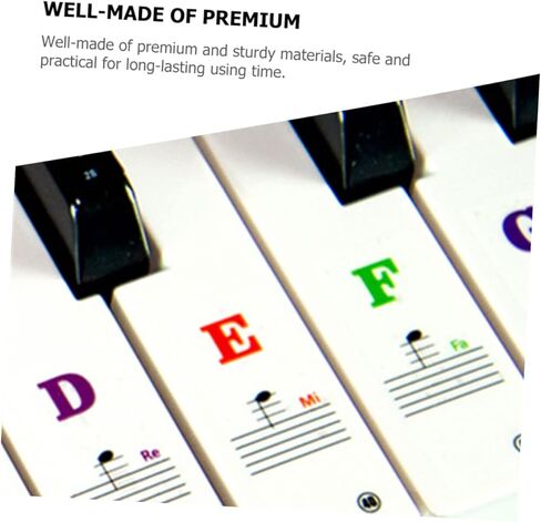 BESPORTBLE Piano Keyboard Stickers for 49/54/61/88 Keys 2 Sets of Adhesive Decals Musical Notes for Beginners Easy to Apply Piano Key Labels for Electronic Organ in Kuwait
