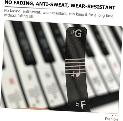 BESPORTBLE Piano Keyboard Stickers for 49/54/61/88 Keys 2 Sets of Adhesive Decals Musical Notes for Beginners Easy to Apply Piano Key Labels for Electronic Organ in Kuwait