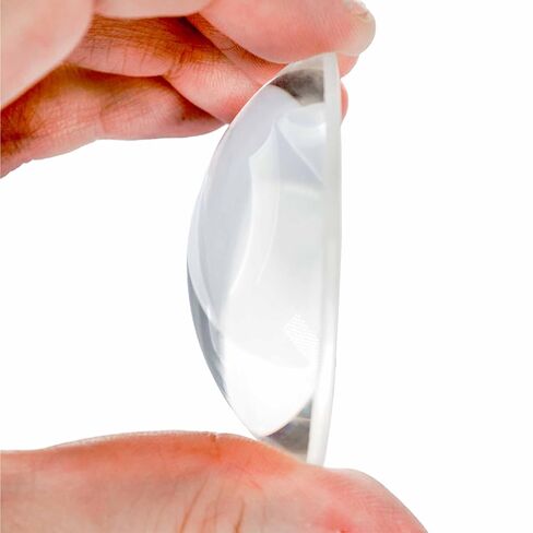 Eisco – Glass Plano-Convex Optical Lens, 50mm Diameter x 50mm Focal Length Lens for Light Refraction and Physics Experiments in Kuwait