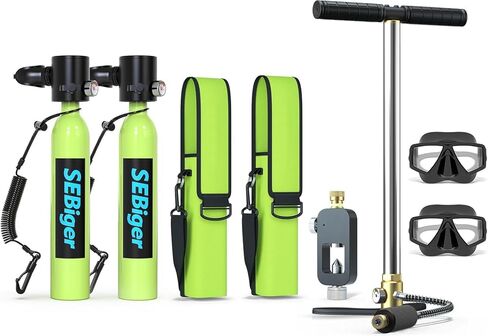 Diving Tank with DOT Certification Reusable Scuba 0.5L Pony Bottle Support 5-10 Minutes Dive Time Diving Cylinder Suitable for Underwater Work/Underwater Recreation in Kuwait