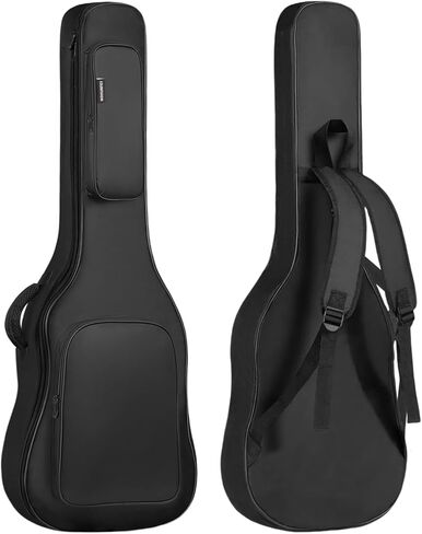39 inch Electric Guitar Bag Gig Bag 0.57 inch Padding Sponge 600D Ripstop Waterproof Backpack Padded Dustproof Soft Soft Guitar Case Black in Saudi Arabia