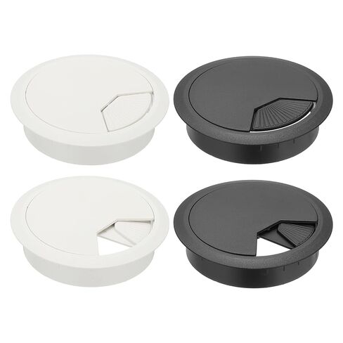 PATIKIL 3 Inch Desk Grommet, 4Pcs Cable Grommet Wire Management Cable Hole Cover Cord Organizer for Office Home Table Countertop, Black in Kuwait