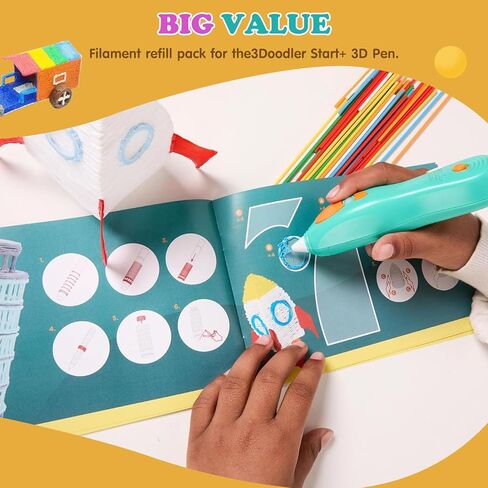 عبوات خيوط PCL ثلاثية الأبعاد مطورة بطول 20 سم، إعادة تحميل أقل، 32 لونًا 160 قطعة، آمنة لدرجة الحرارة المنخفضة، متوافقة فقط مع قلم 3Doodler Start + قلم ثلاثي الأبعاد للرسم والمشروعات الفنية التي تصنعها بنفسك in Kuwait