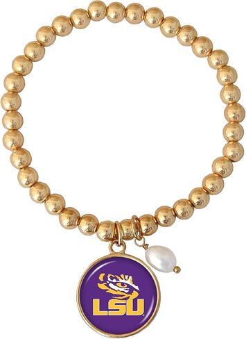 LSU Tigers Diana Gold and Pearl Stretch Bead Bracelet Jewelry in Saudi Arabia