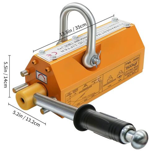 Magnetic Lifter, 3300 Lbs Lifting Capacity Permanent Lifting Magnet with Release Steel Magnetic Lifter Magnet for Hoist, for Shop Crane Lifting Plate Steel Board in Kuwait