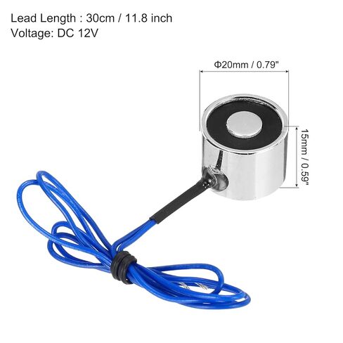 uxcell Solenoid Electromagnet DC 12V 2.5W 6.6LB/3Kg Round Electric Magnet Electric Lifting Magnet 20x15mm for Automation Equipment in Saudi Arabia
