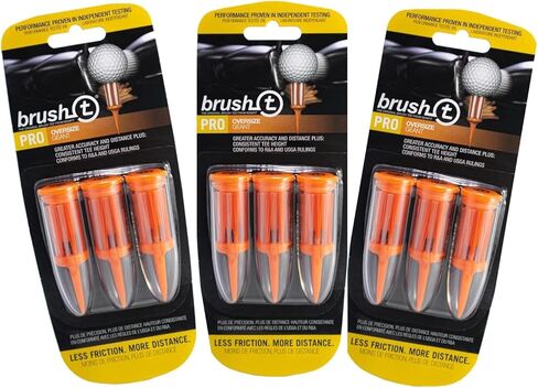 تيشيرت جولف مقاس 2.4 بوصة من Brush T - برتقالي - عبوتين من 3 - 11902 in Kuwait