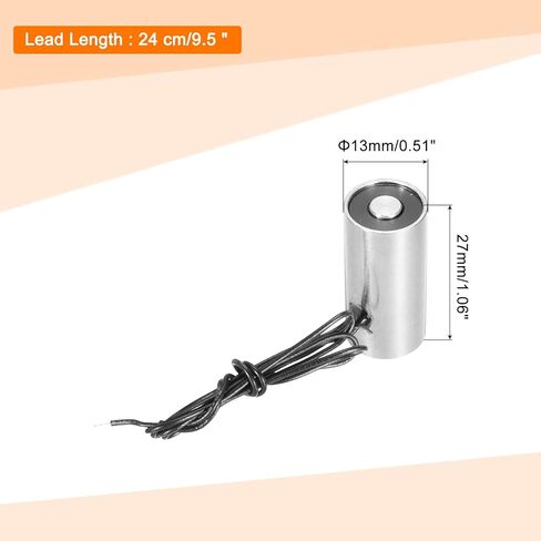 Uxcell مغناطيس كهربائي ذو ملف لولبي مستدير تيار مستمر 24 فولت 15N 3.3LB/1.5 كجم مغناطيس كهربائي مغناطيس الرفع الكهربائي لمعدات التشغيل الآلي in Saudi Arabia