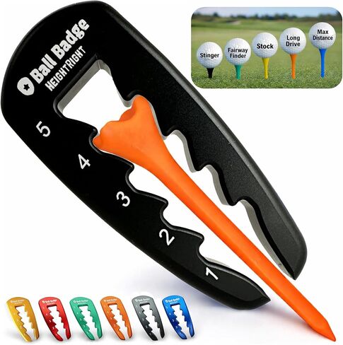 Ball Badge HeightRight Adjustable Golf Tee Height Tool – Precision Tee Height Setter for Consistent Swings, Durable Aluminum Design, Easy-to-Use Golf Training Aid in Kuwait