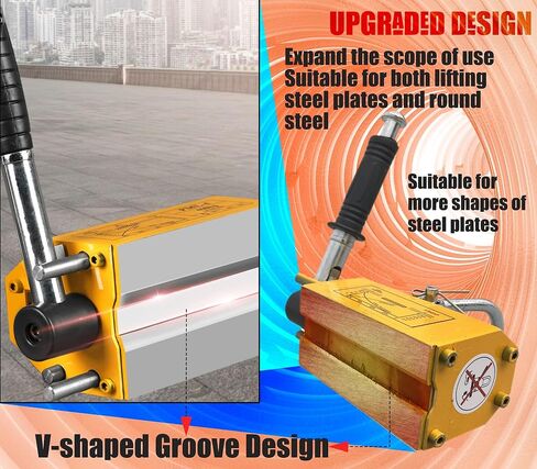 Magnetic Lifter, 220lbs/100kg Pulling Capacity, Neodymium & Steel, Permanent Lift Magnets with Release, Plate Magnets for Lifting Steel Sheets, Blocks, Rod in Saudi Arabia