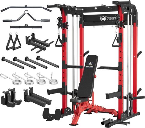 MAJOR FITNESS F22 Multi-Functional Power Rack—1600lbs Capacity All-in-One Squat Rack with Dual Pulley System for Home Gym Strength Training in Kuwait