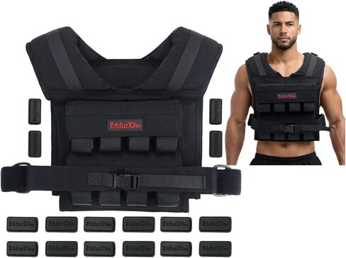 Weighted Vest Men 25LBS | 35LBS | 45LBS - Weighted Workout Vest With Removable Iron Weights, Heavy Duty Weighted Exercise Vest For Functional Training & Calisthenics - Fitness Weight Vest for Men and Women in Kuwait